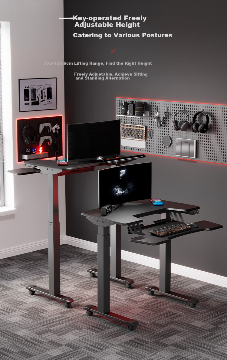 PSEAT Computer Desk for Small Apartments, Home Office Desk, Gaming Desk with Adjustable Height for Desktop Computers 6