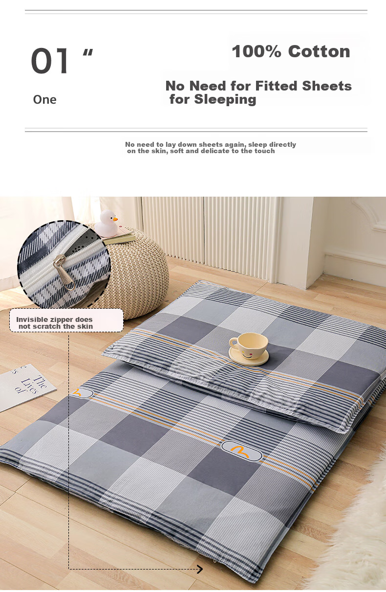 Mengshina Pure Cotton Dormitory Mattress Protector, Bed Cover, Full Coverage Mattress Cover, Student Mattress Cover, 90*200cm, Youman Riji 4