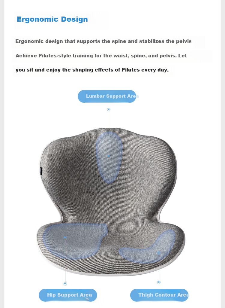 Leban Petal Lumbar Support Cushion, Office Chair Backrest, Buttocks Shaping Seat for Home Use, Classical Gray 4