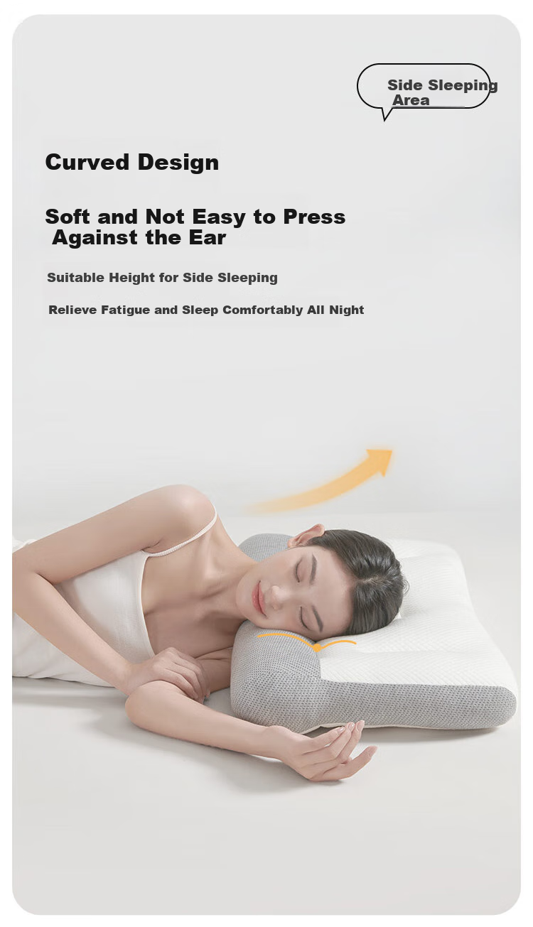 Dohia Cervical Pillow, Slow Rebound Zoned Neck Support Pillow for Sleep, Students And Home Use, Washable Pillow Core, 74*48cm 7