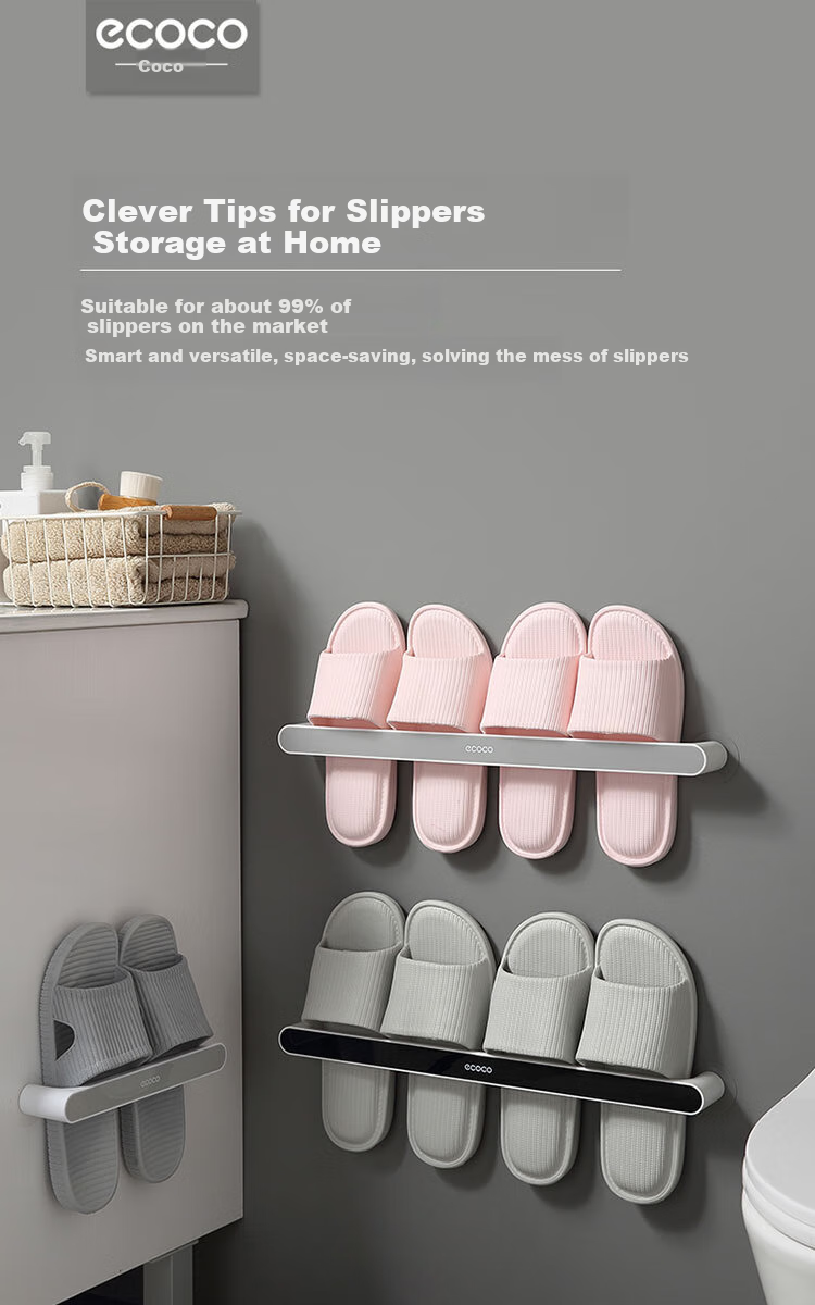 Ecoco Bathroom Shoe Rack, Toilet Storage Shelf, No-Drill Over-The Shoe Organizer, Gray 1