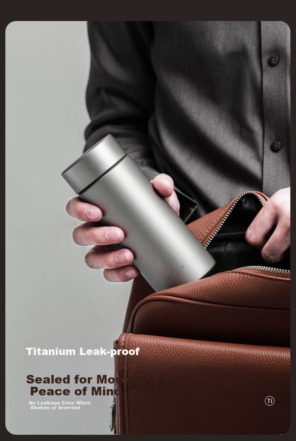 Fuguang Insulated Mug, Titanium Cup with Tea Infuser, Water Bottle for Men And Women, Pure Titanium Tea Cup, Gift Box, Outdoor Thermos Water Cup 8
