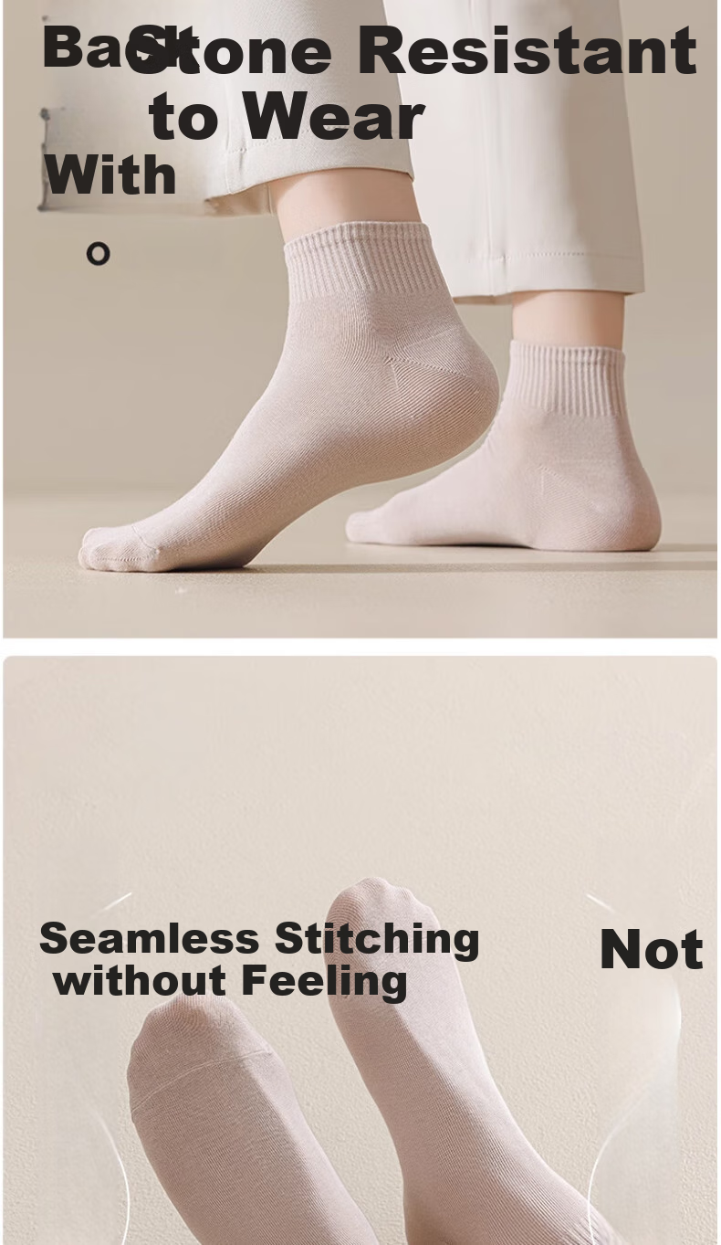 Mianmanman Men's Socks, Xinjiang Cotton 10A Antibacterial Deodorant Low-Cut Short Tube Socks, Thin Summer Style, Trendy Solid Color, 10 Pairs Per Pack 6