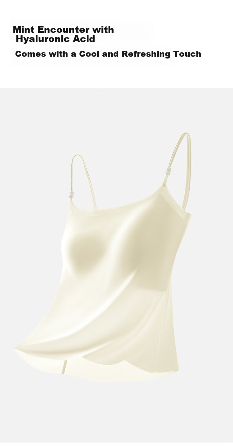Caobenchuse Women's Camisole Bra with Built-In Cups, Backless Strap, Chest Pads, Pearl Straps, Versatile Spring And Summer Camellia Fragrance Gift Set 4