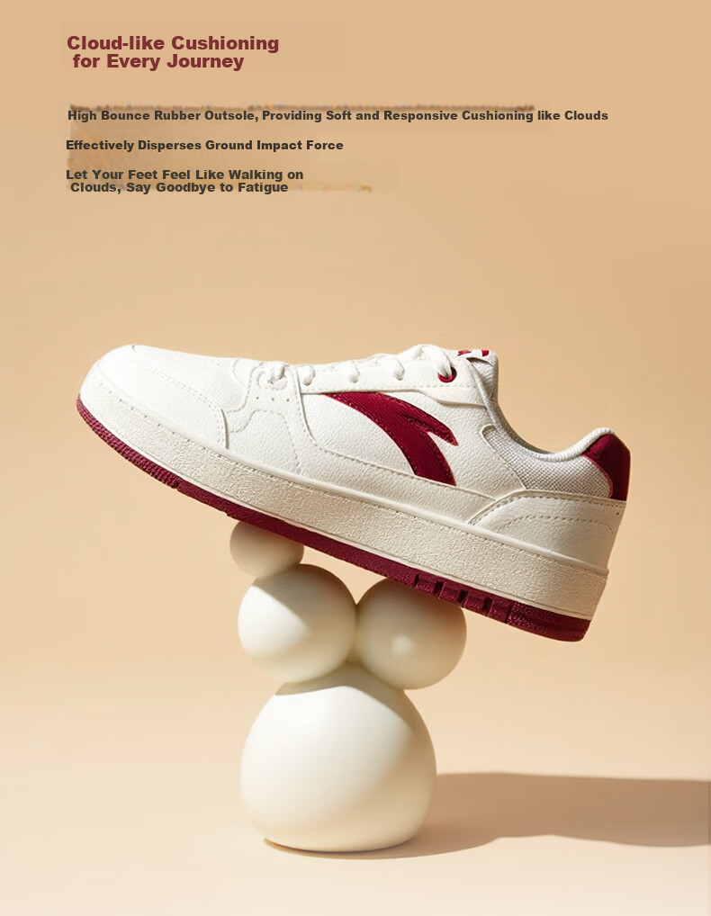 ANTA Yuan Nian 2.0 | Women's Thick-Soled Sneakers, Student White Shoes, Retro Trendy Height-Increasing Sports Shoes for Couples, Casual Shoes 8