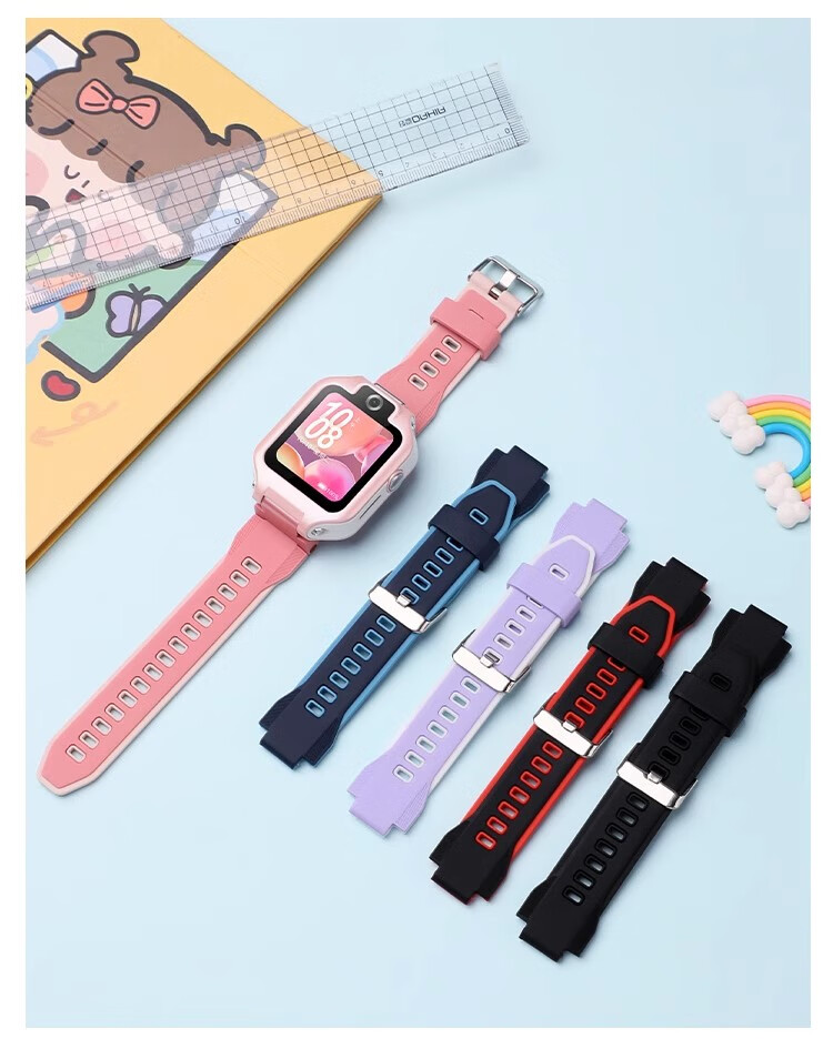 Iboann Liquid Silicone Strap for Huawei Children’s Watch 5X/5X Pro, Cartoon Printed Soft Comfortable Replacement Band for Smart Phone Watch, Unisex Student Wristband 3