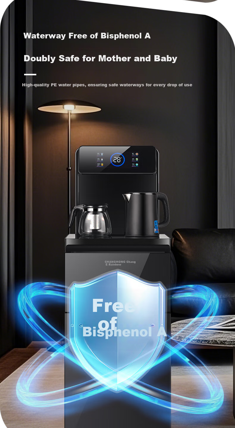 Zhanghong Tea Bar Machine Home Water Dispenser High-End Intelligent Bottom-Loading Water Tank Automatic All-In Kettle Floor-Standing Cabinet-Style Multifunctional Living Room Tea Maker CH-T201 Starry Black 6