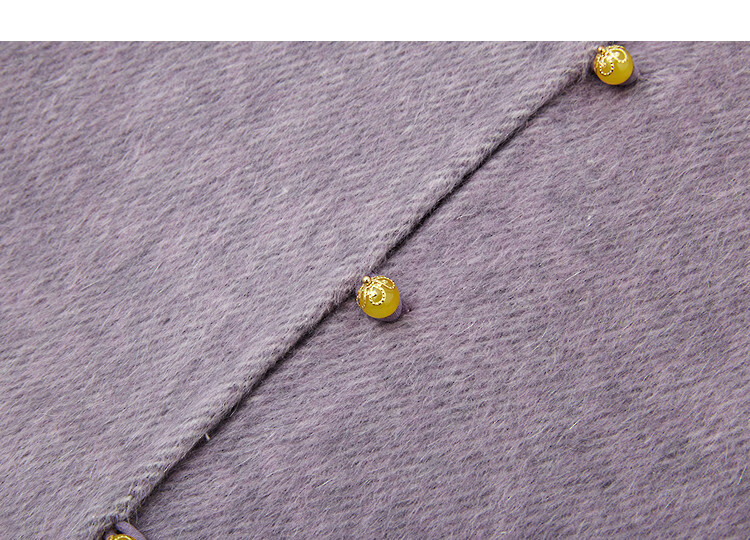 Demana Wool and Mulberry Silk Blend Double-Sided Woolen Coat Winter Chinese Style Color-Block Loose Women's Jacket 4