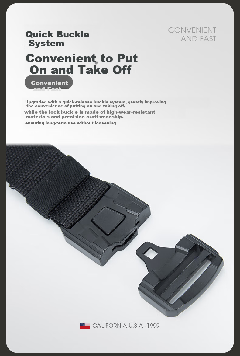 TFO Sixth Generation Outdoor Belt, Hiking And Travel Woven Casual Canvas Belt 2802411, Black 4