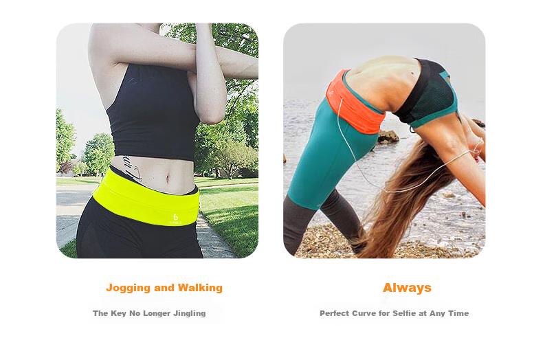 Flipbelt [Magic Tape Zipper Style] Men's And Women's Sports Running Waist Pack Belt Marathon Gear, Black, Adjustable Versio 35