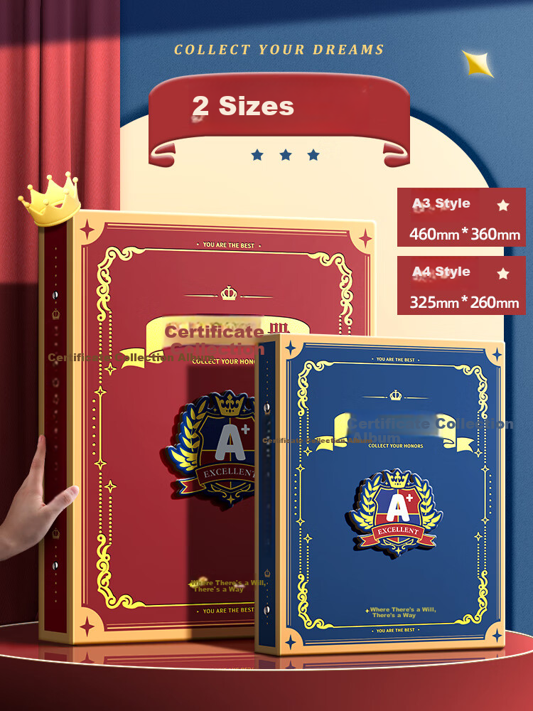 Jinzhi A4 Certificate Collection Album/Astronaut, Wall-Mountable Display, for Boys And Girls, High-Quality Honor Certificates And Medals, Elementary School Life Page Storage, Children's Organizer for Certificates 2