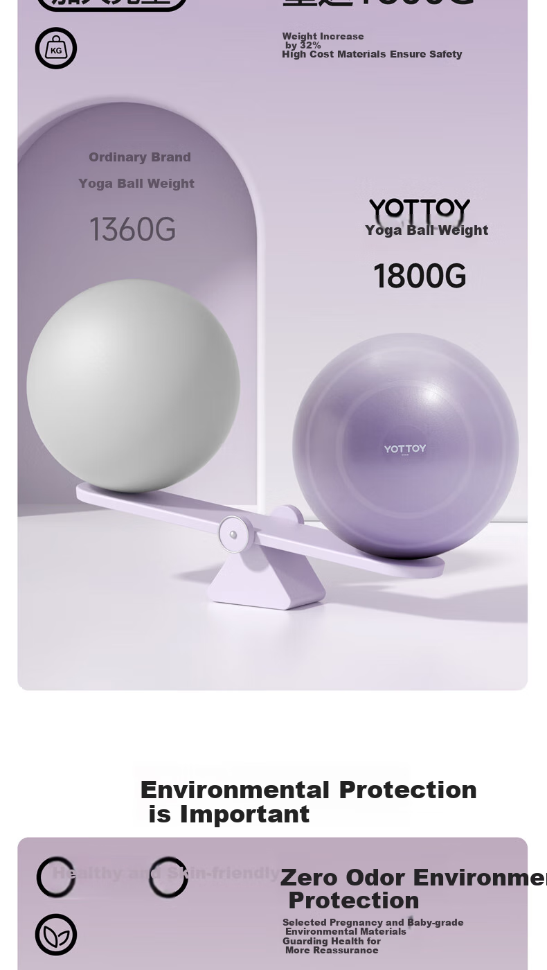 Yottoy Thickened Anti-Burst Non-Slip Professional Fitness Ball for Yoga, Pregnancy, Labor Assistance, Elastic Training Swiss Ball 9