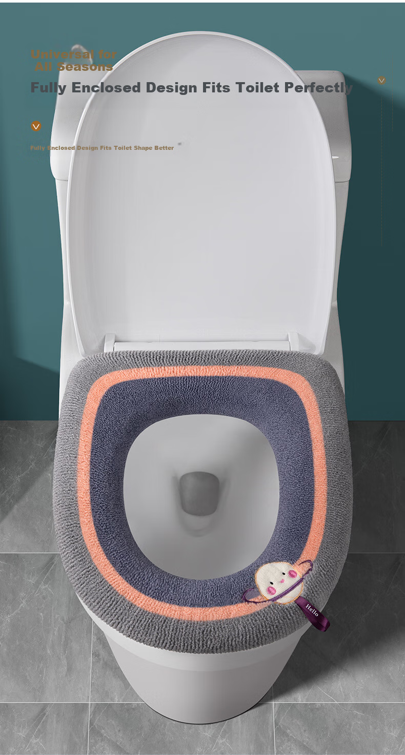 Baizi Toilet Seat Cushion, Autumn And Winter, 2-Pack, Warm Toilet Ring Pad, All-Season Toilet Seat Cover, Washable Toilet Seat Protector 5