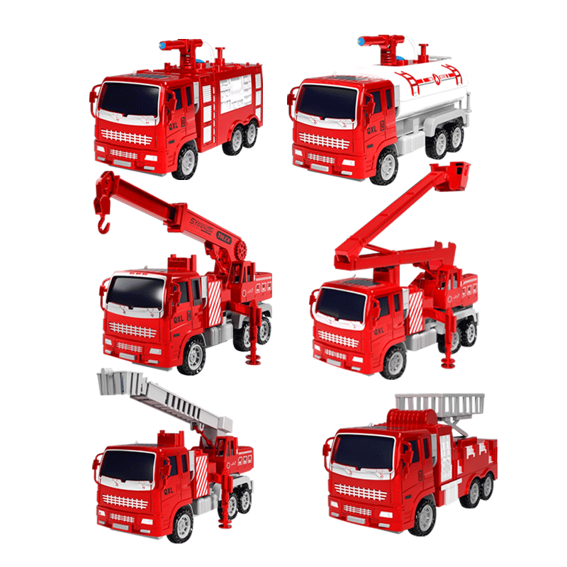 Wild Knight Fire Truck Children's Toy Boys 1-6 Years Rescue Vehicle Engineering Model Fire Ladder Birthday Gift