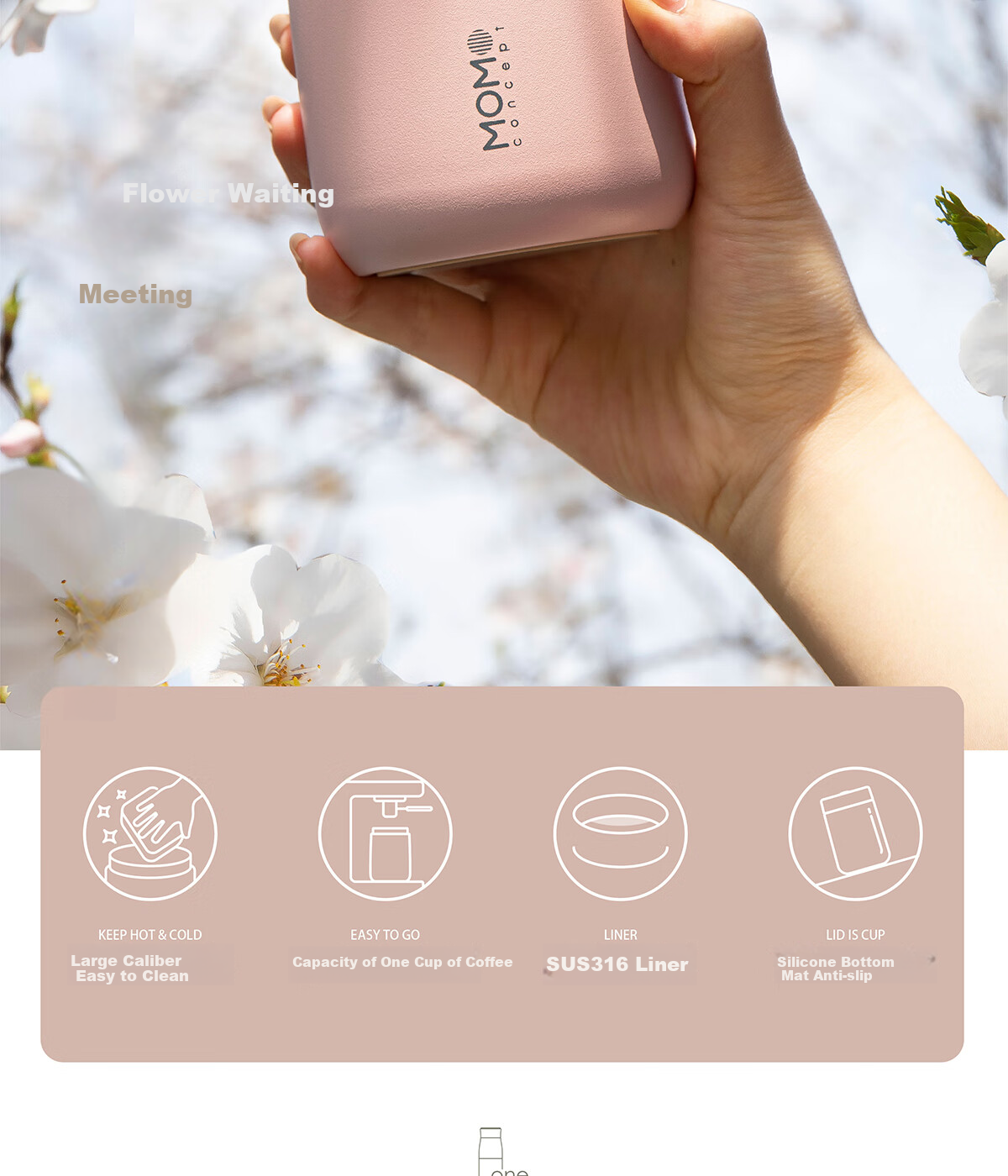 MOMOCONCEPT Insulated Mug for Women, Stylish Momo Large Belly Cup, Birthday And Holiday Gift, Coffee Cup, Portable Water Bottle, Thermos 2