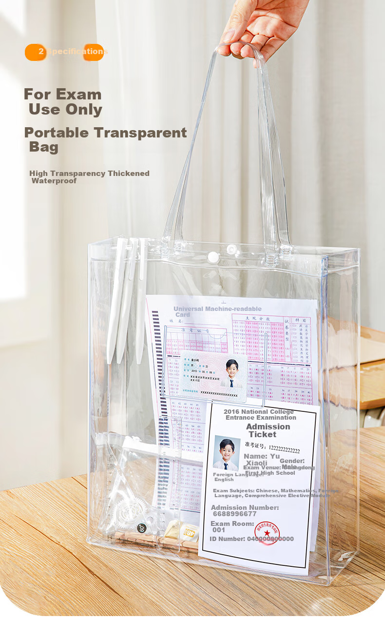 Jindeli High School Entrance Exam And College Entrance Exam Dedicated Transparent Bag Stationery Handbag Student Document Bag Storage Bag Tutoring Bag Gift for Boys And Girls Elementary School Students Art Bag Homework Bag FB9857 1