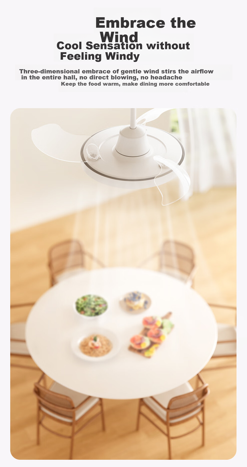 Jiandun Full-Spectrum Eye Protection Fan Light, Bedroom And Dining Room Integrated Ceiling Fan with Hidden Lights, All-Inclusive Price 4