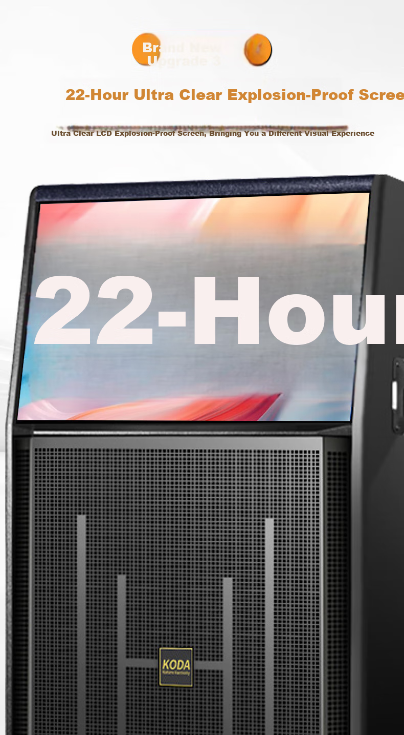 KODA KD1268 Square Dance Speaker with Display Screen, Outdoor Karaoke Dedicated Video Karaoke Machine, Singing Mobile Bluetooth Speaker, Home KTV Sound System Set 8