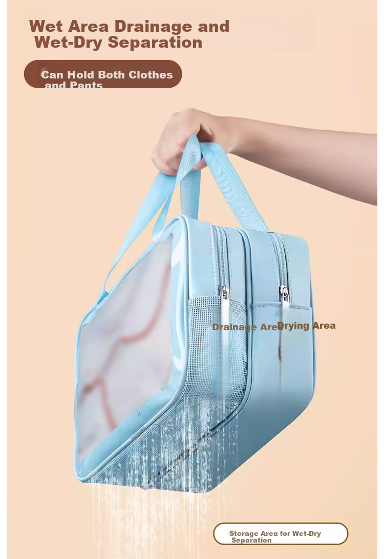 Banzheni Toiletry Bag for Men And Women, Travel Fitness Swimming Makeup Storage Bag, Underwear Organizer, Business Trip Wet And Dry Separation Waterproof Large Capacity 4