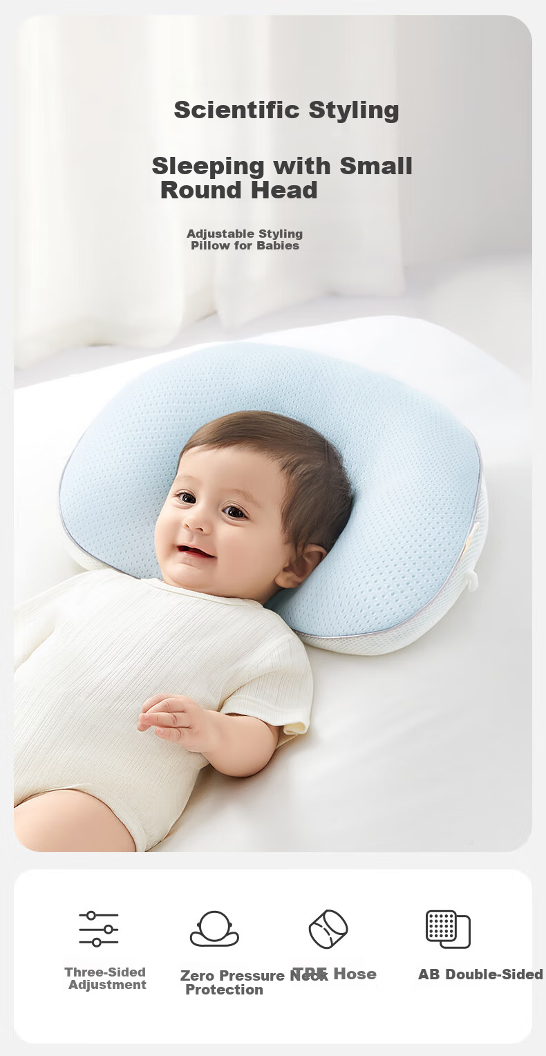 Shiyuejiejing Infant Head Shaping Pillow, TPE Soft Tube for Correcting Head Shape, Double-Sided Use, Suitable for Babies over 3 Months Old, Starry Journey 1