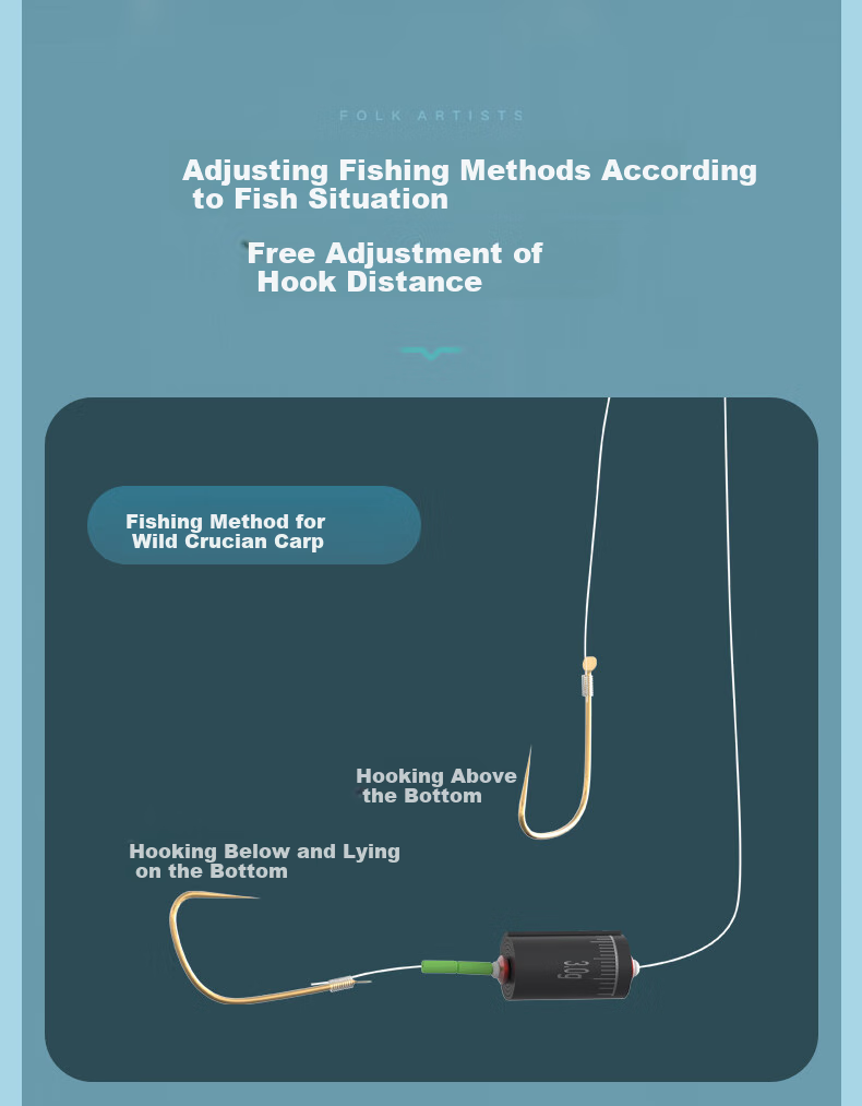 Minjianyiren Pre-Tied Double Hook Fishing Line with Automatic Bottom-Finding System for Carp Fishing, No Adjustment Needed 5
