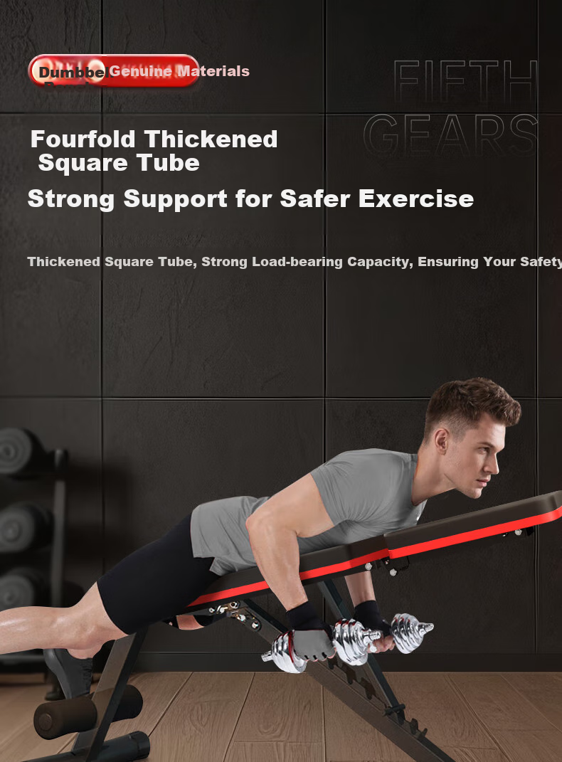 XTEP Dumbbell Bench, Bench Press Chair for Men, Sit-Up Assist Frame, Fully Foldable, Home Fitness Training, Multifunctional Equipment for Abdominal Muscles 9