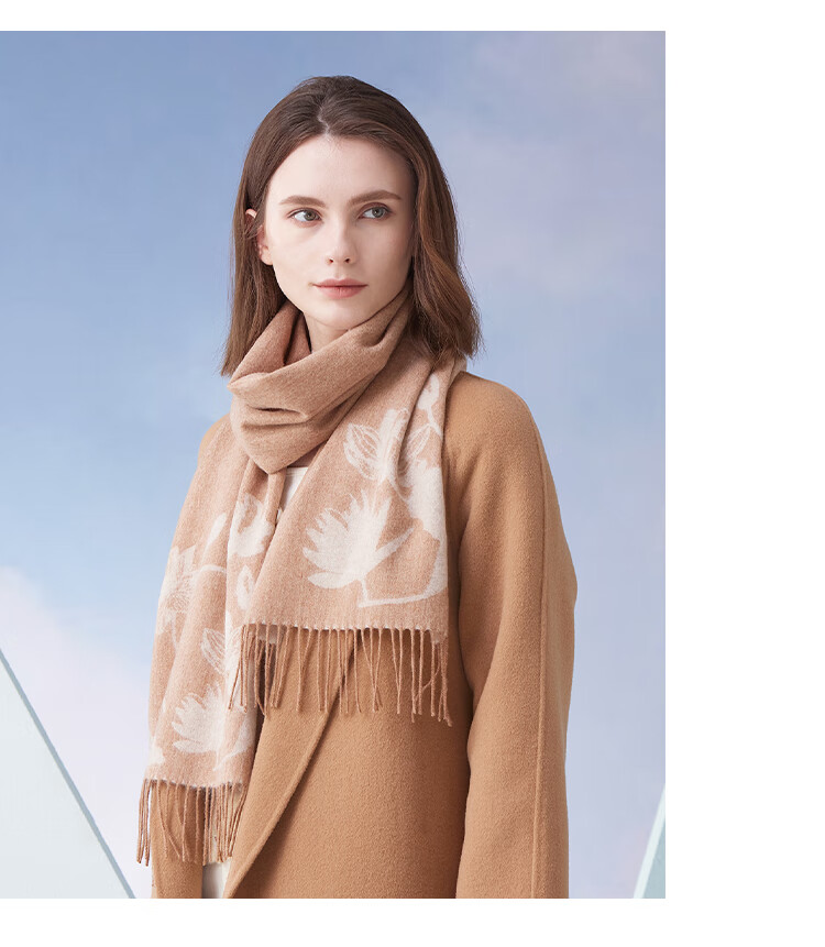 Hengyuanxiang Women's Cashmere Scarf Autumn Winter Double-Sided Warm Wool Neck Warmer Qi Ji Red Birthday New Year Gift 4