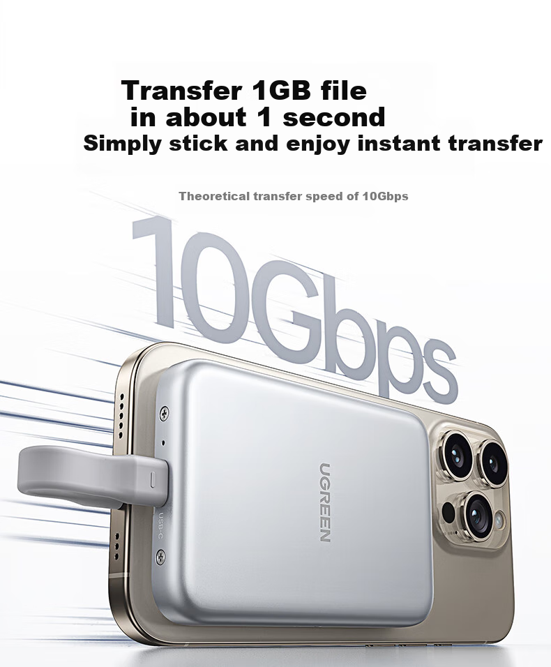 UGREEN Magnetic Hard Drive Enclosure 2230/2280 M.2 NVMe Portable SSD Enclosure Compatible with IPhone 17 Pro, Laptop MacBook External SSD Expansio 11