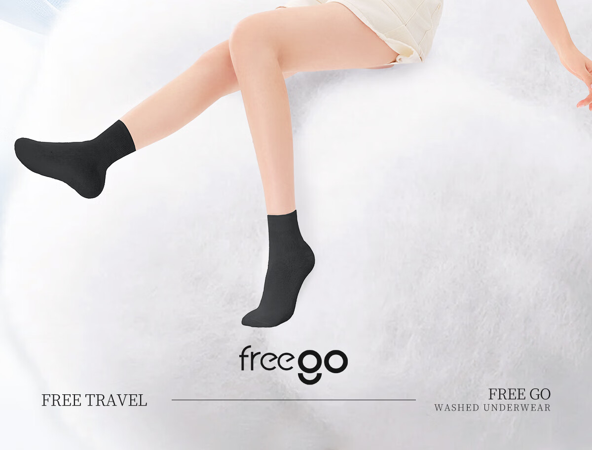 Freego Disposable Socks Unisex Cotton Mid-Calf Travel Business Trip Daily Use Sweat-Absorbent Durable Breathable No-Wash 8 Pairs 6