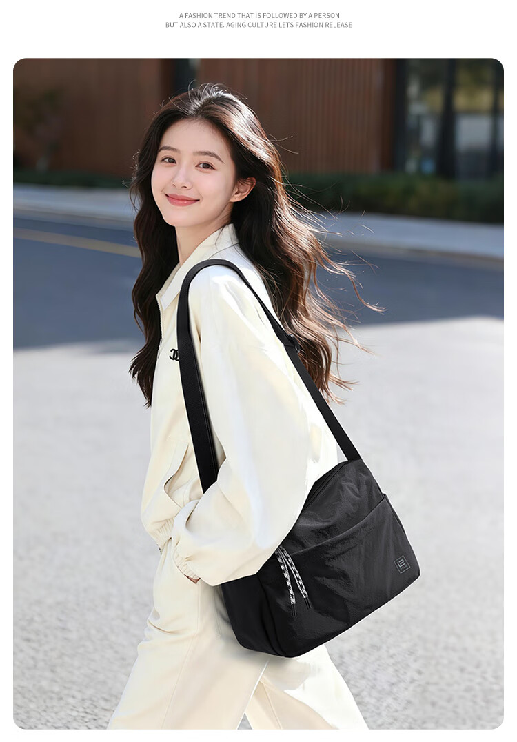 POLO Women's Casual Single Shoulder Crossbody Bag Large Capacity Sports Messenger Bag 12.9-inch iPad Outdoor Phone Bag 21