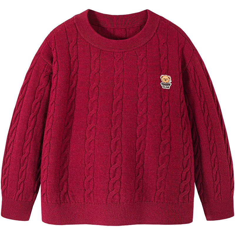 Minibala (minibala) [Teddy Bear Collaboration] Boys and Girls Full Size Range Class A Machine Washable Wool Sweater 2025 Winter
