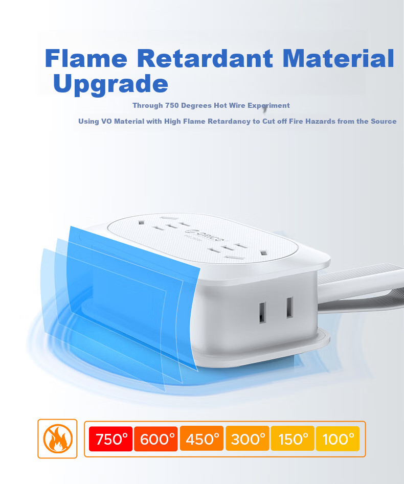 ORICO Power Strip, Travel Adapter, Multi-Functional Mini Power Board, for Business Trips And Home Use, with Storage, Total Length 1.36 Meters 8