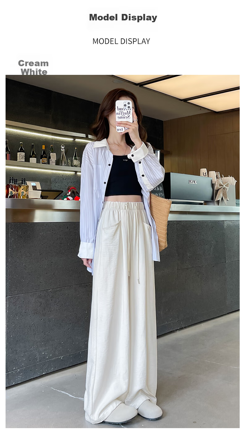 LangSha Lazy Wide-Leg Pants for Women, Spring/summer 2025, Milk Foam Yamamoto Pants, High-Waisted, Draping Casual Loose Straight-Leg Trousers for Wome 13