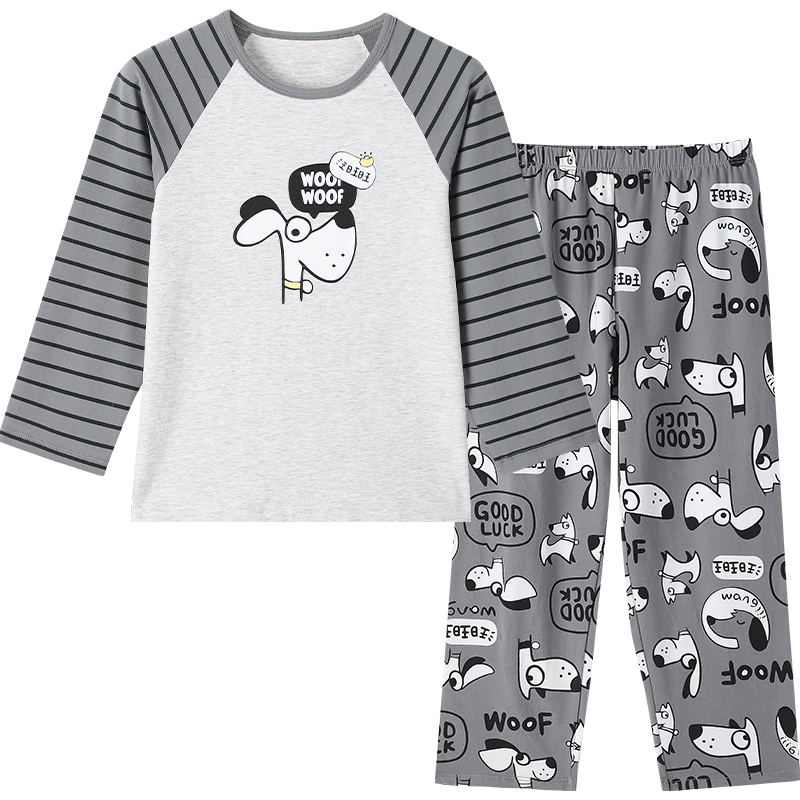 Jiusuiban Children's Pajamas Boys Baby A-Class Long Sleeve Long Pants High Elastic Comfortable Skin-Friendly Cotton Homewear Set