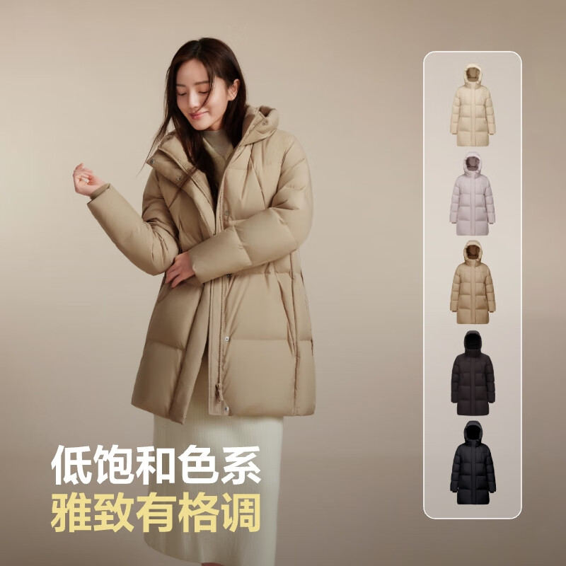 BOSIDENG 25 Years Women's Winter 90% Down Thickened Hooded Loose Mid-Length Casual Warm Coat Gift Jacket