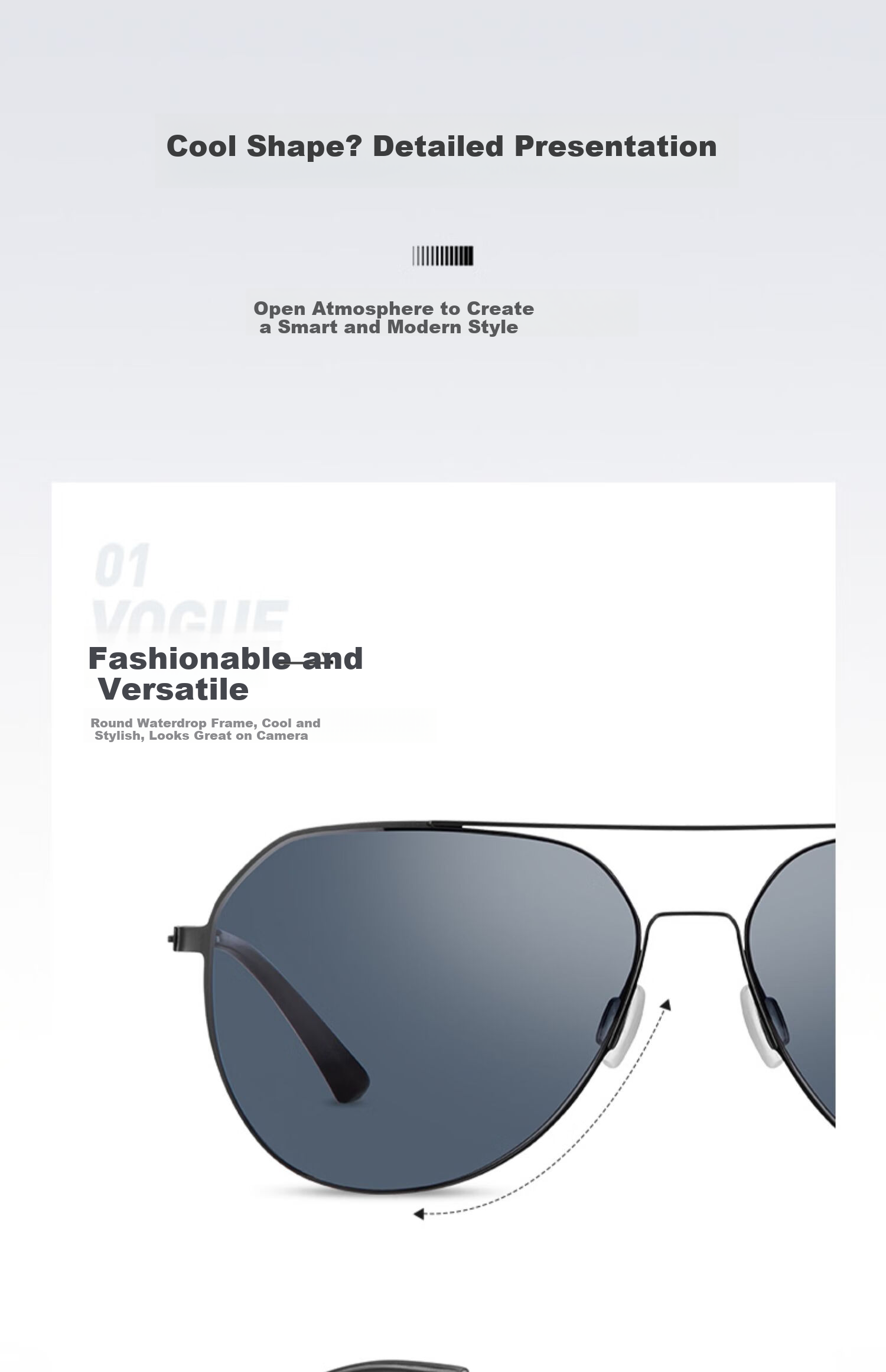 HORIEN Men's Sunglasses, UV Protection, New Aviator Polarized Lenses, for Driving, Specialized Men's Sunglasses, Gift 7