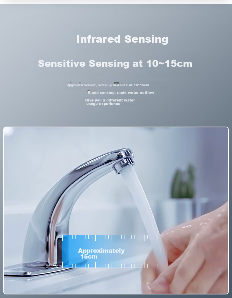 Interhasa! C202 Brass Automatic Sensor Faucet for Hot And Cold Water, Bathroom Sink And Washbasin Tap with Smart Sensor 4