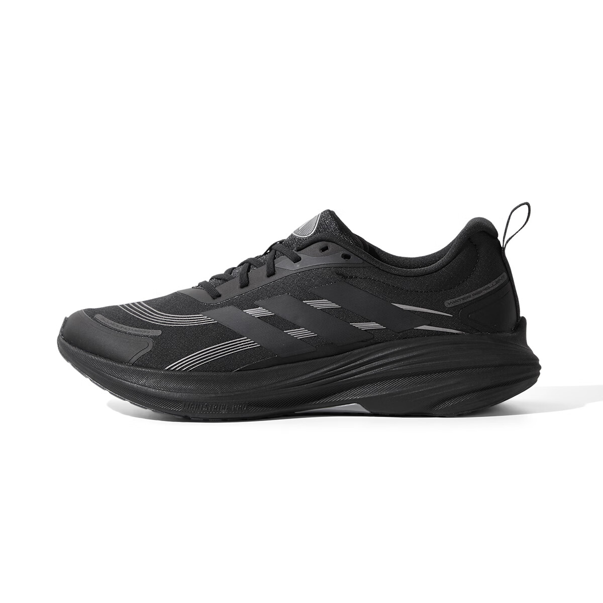 Adidas Men's Running Shoes Cushioning Breathable Marathon Sports Shoes Size 45 Black/Carbon Black 1