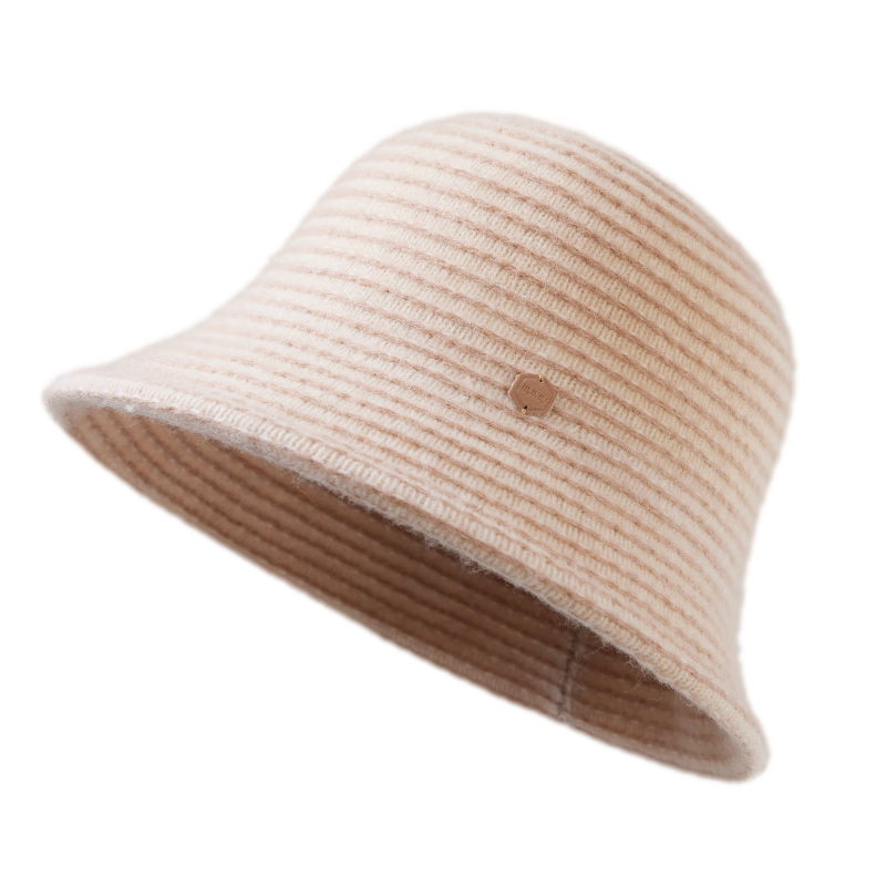 JIUMU Wool Warm Fisherman Hat Autumn Winter Slim Face Bucket Hat Elegant Fedora Winter Windproof Cold Resistant Hat for Women
