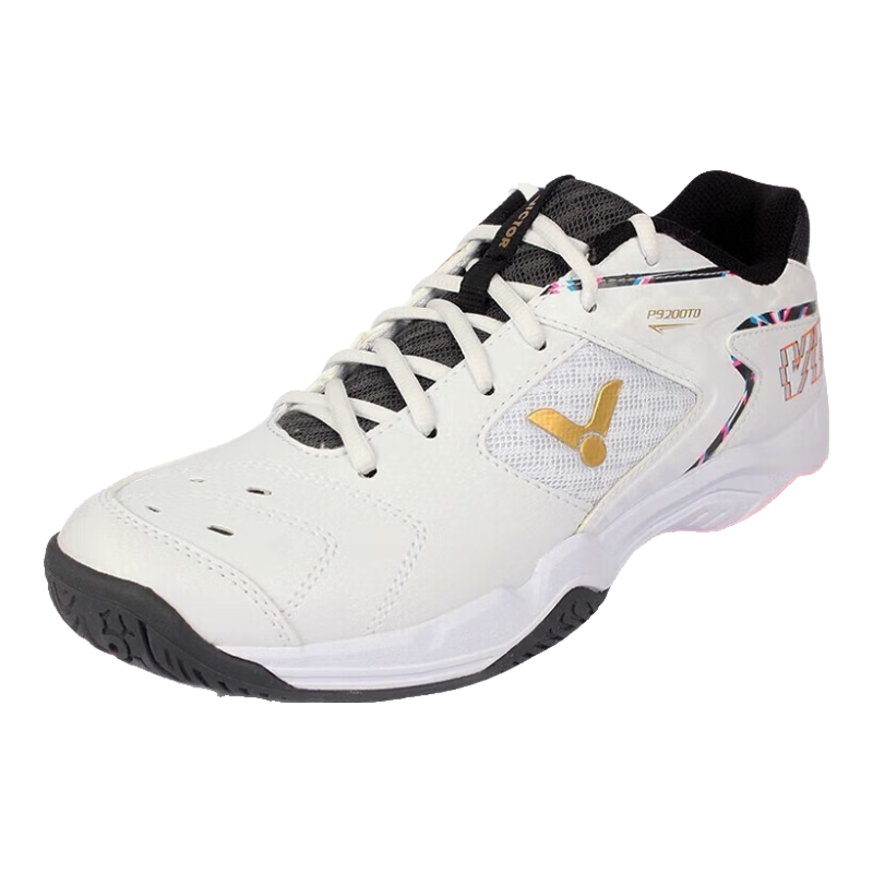 VICTOR Badminton Shoes P9200TD for Men And Women, Non-Slip Wear-Resistant Sports Shoes, Bright White/deep Cyan-Gray, Size 36