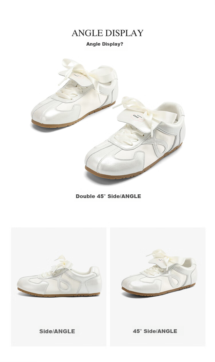 DAPHNE Song Xi Same Style Ballet Training Shoes, Women's New Sneakers, Casual White Shoes, Beige, Size 37 14