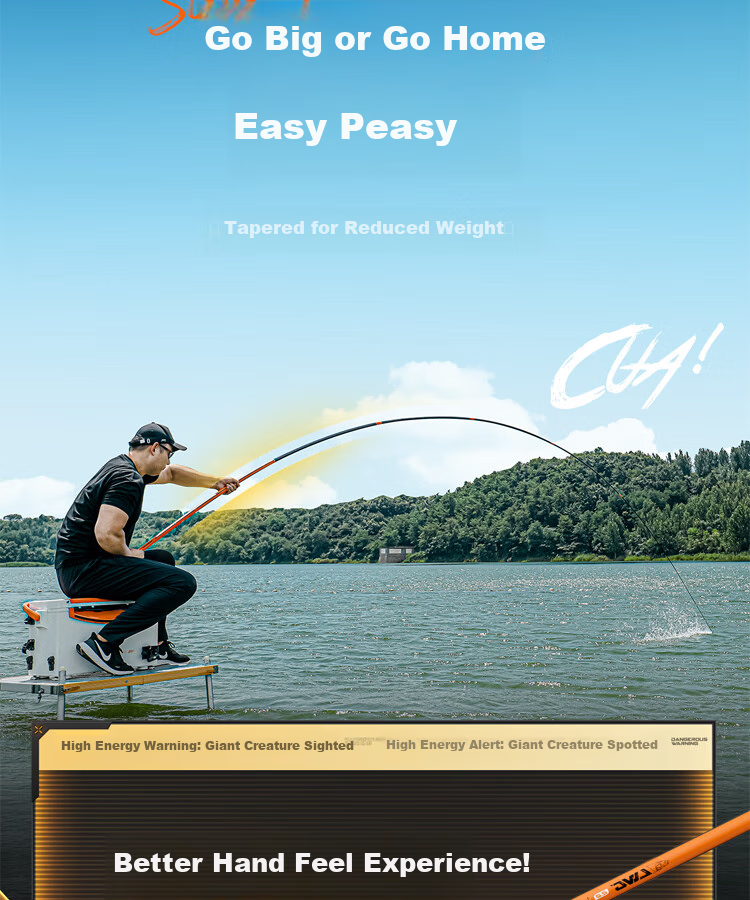 Handing Threaded Steel Second Generation Fishing Rod, 8.1 Meters Handheld Rod, Big Fish Fishing Pole, Platform Fishing Rod, Carbon Fiber Fishing Rod, Giant Fish Pole, 8.1m 12