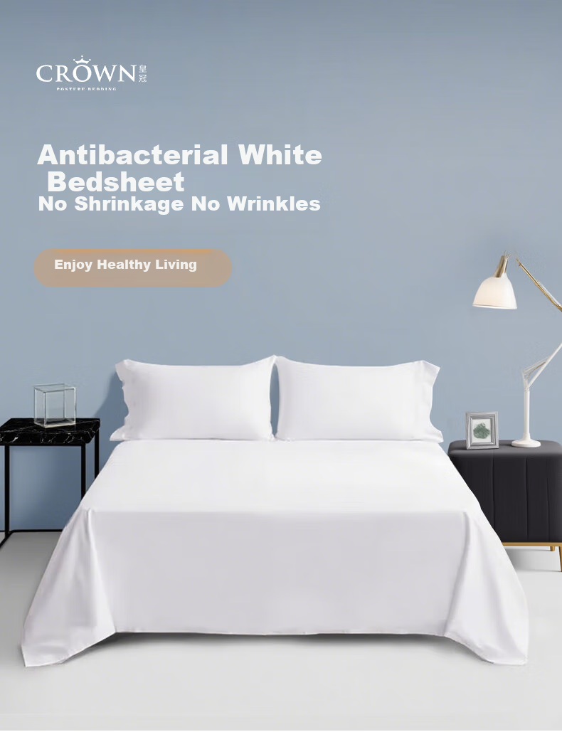 CROWN White Bed Sheet Military-Style Foldable Bed Cover, Single Bed Quilt Cover for Autumn And Winter Seasons 1