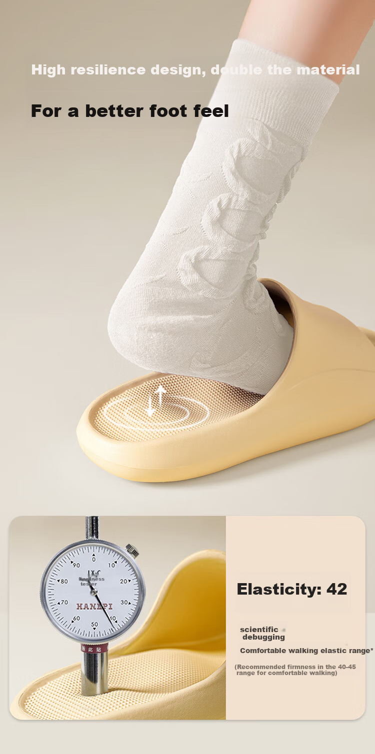 MINISO Squishy Feeling Slippers for Men, Indoor Home Bathroom Shower Non-Slip EVA All-Season Slippers, Gray, Size 44-45 6