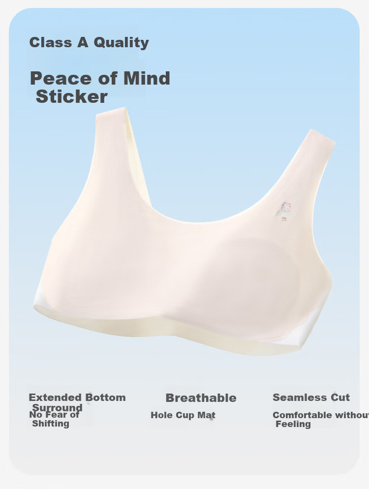 Jiusuiban Children's Underwear for Girls, Ultra-Thin Mesh Bra for Puberty, Cotton-Padded Anti-Nipple Show Bra for Ages 8-10, Camisole 5