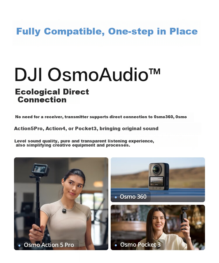 DJI Mic 3 Advanced Mini Wireless Microphone, Interview Live Clip-On Microphone with Two Mics (Including Charging Case), Compatible with Apple 15-17 Series + Android + Camera 9
