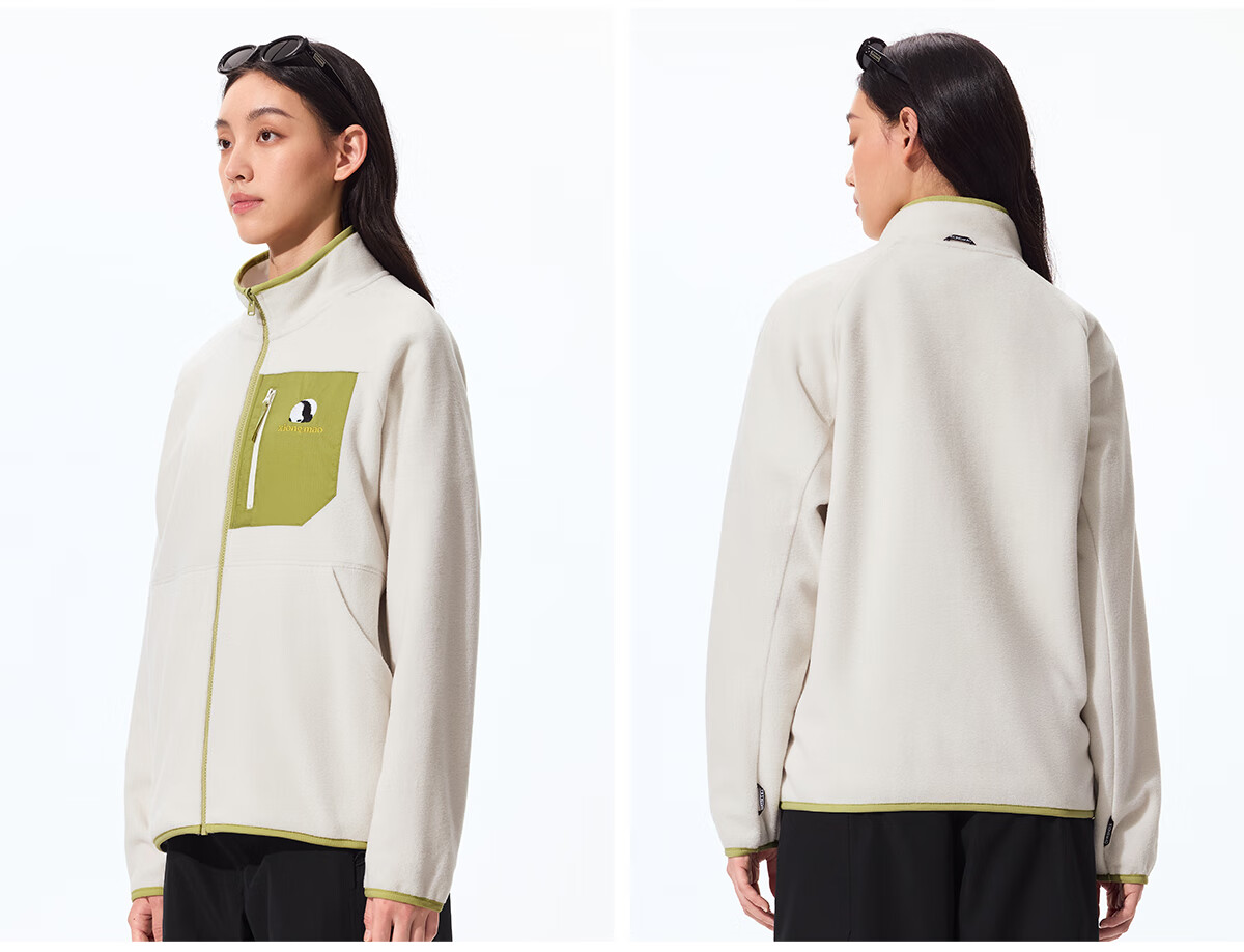 Panda Camel Series Outdoor Fleece Jacket Men and Women Autumn Winter Mountaineering Polar Fleece Coat Inner Liner 1220, M 28