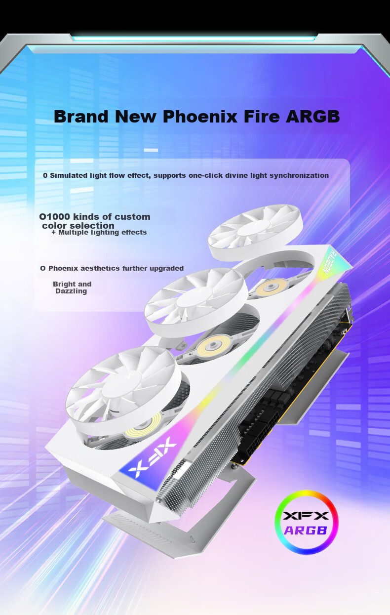 XFX AMD RADEON RX 9070 XT OC Overseas Edition Ultra 16GB White New Gaming Design Intelligent Learning Desktop Computer Discrete Graphics Card 2