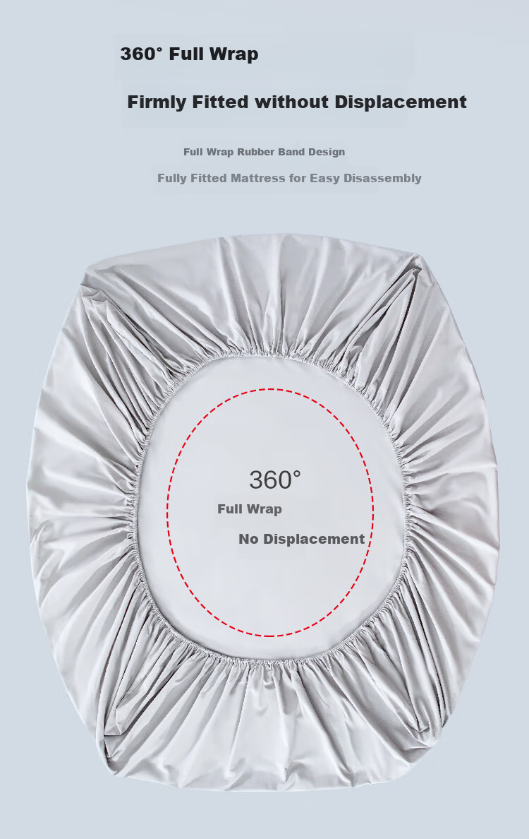 One's Member (Yi De Ceng) Pure Cotton Linen-Like Fitted Sheet, Sunlight Gray, for 1.8m Bed, 180*200+30cm 7