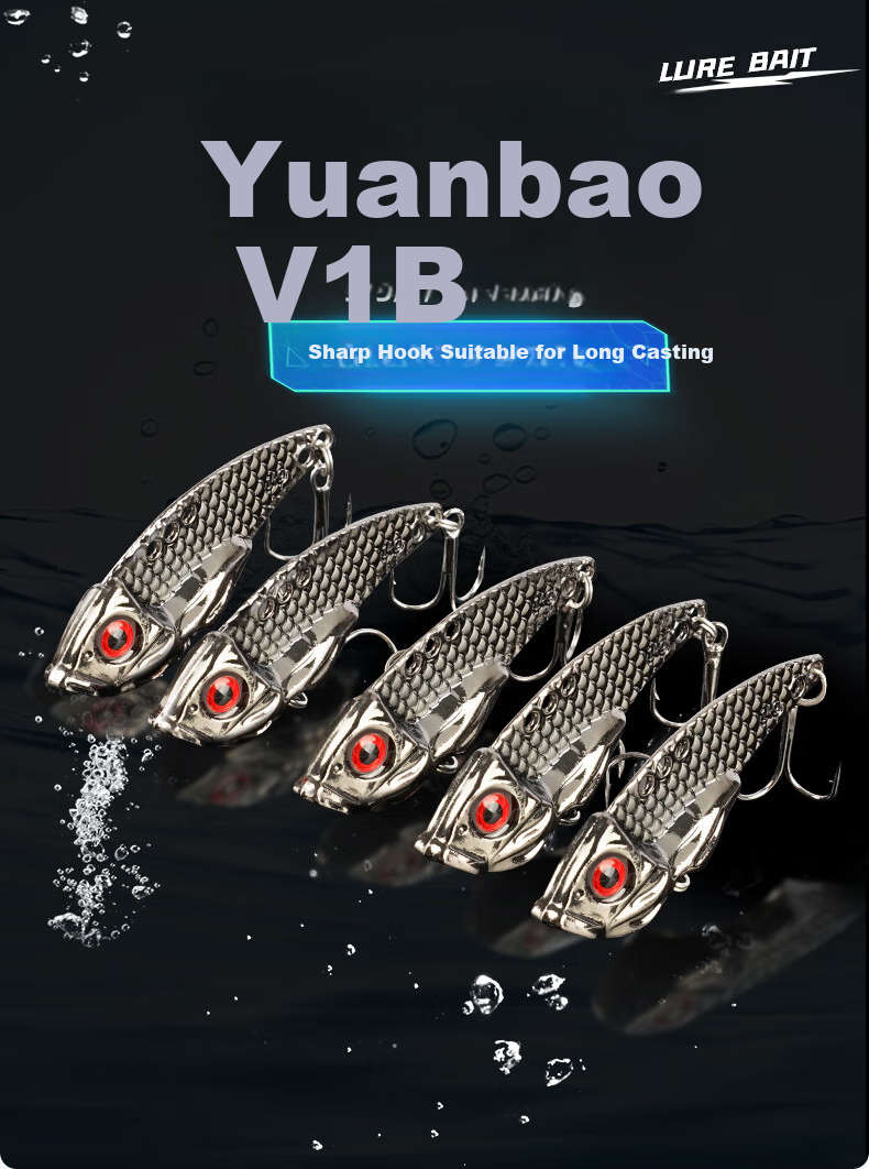 Erciyuan Lure Fishing Bait Long-Casting Iron Plate VIB Full Water Layer Search Artificial Bait for Fresh And Saltwater Fishing, Versatile Lure Fishing Bait 3g 1